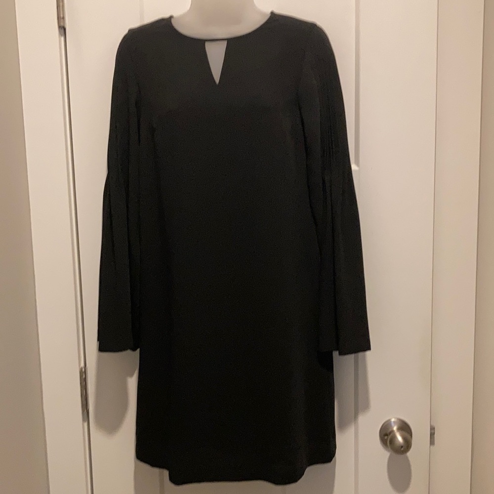 Pleat Sleeves Keyhole Dress, Black ,size-00,,(0?)Lined, Never worn ,Washable